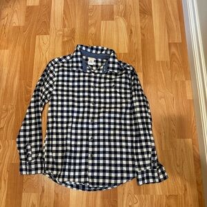 Boys Black and White Checkered Flannel Shirt
